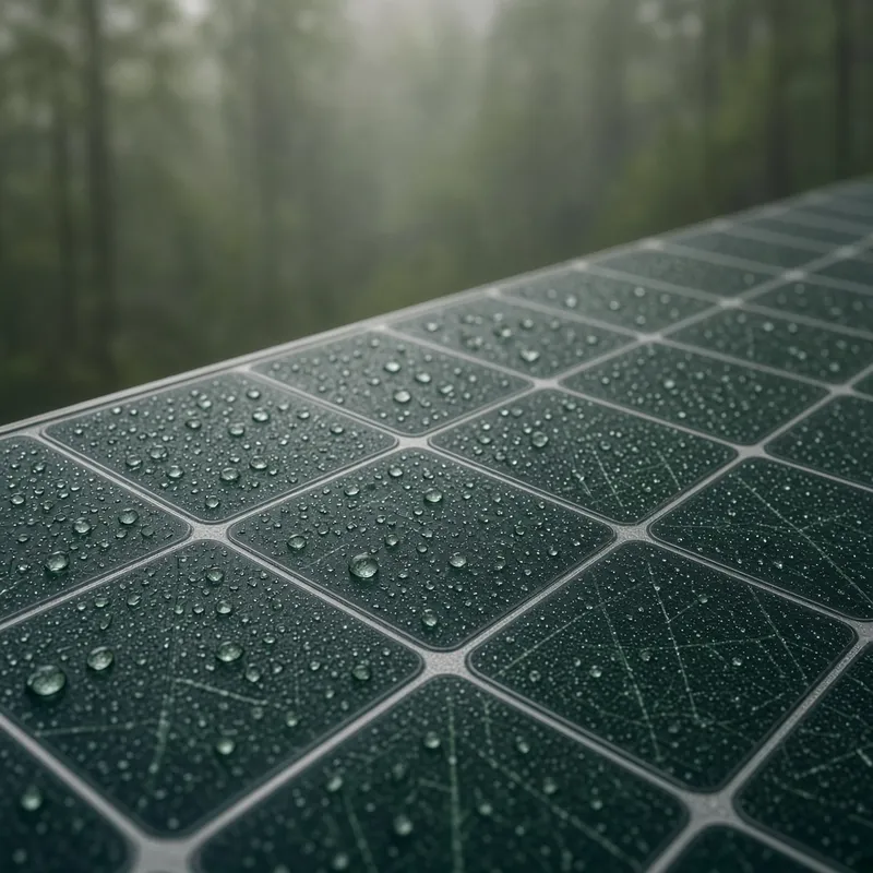 Détail de cellules photovoltaïques sous une lumière douce